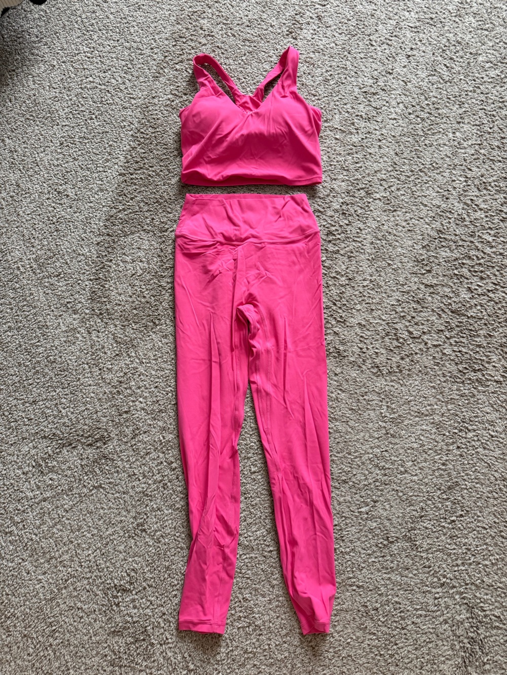 Comfrt High-Rise Hot Pink Performance Set for Women